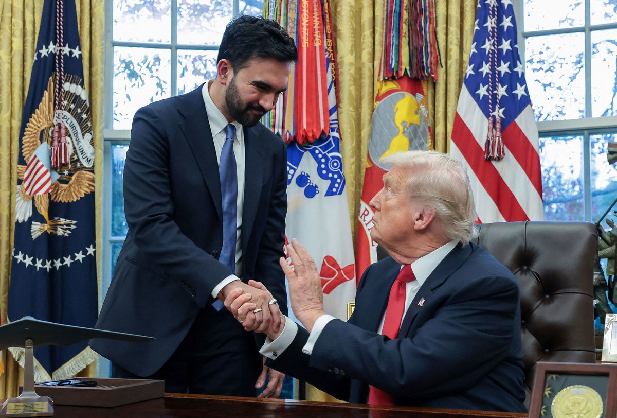 President Donald Trump and New York Mayor-elect Zohran Mamdani shake hands as they meet in the Oval Office of the White House on Friday.